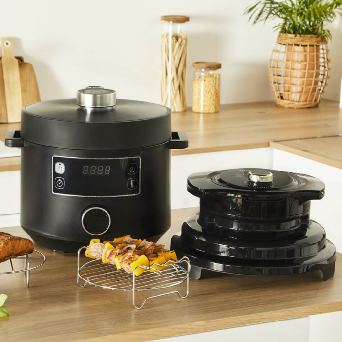 Accesoriu pentru gatire cu aer cald Tefal Turbo Crisp LF101810, 4 programe, temperatura ajustabila, ecran LED, compatibil cu multicooker Turbo Cuis [7]