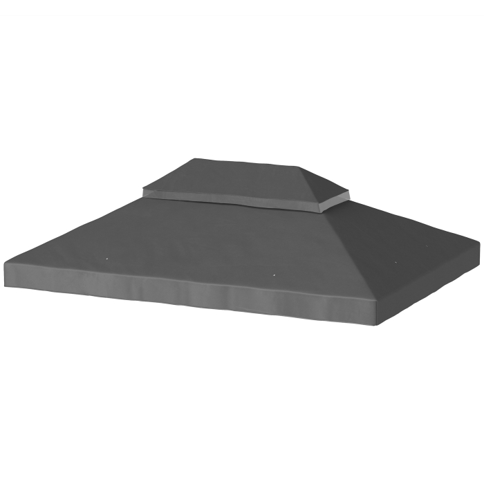  Acoperis de rezerva pentru pavilion, 3 x 4 m, husa de rezerva cu orificii de scurgere, poliester, protectie solara, UPF30+, Gri inchis [6]