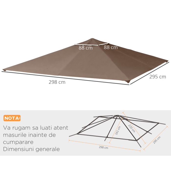  Acoperis de Schimb Copertina de Rezerva pentru Foisor Respirabil 3x3m [3]