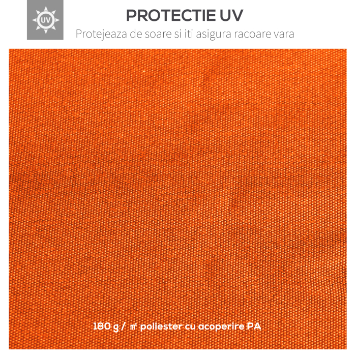  Acoperis de Schimb pentru Foisor 3x3m din Poliester Impermeabil Anti-UV, Portocaliu [4]