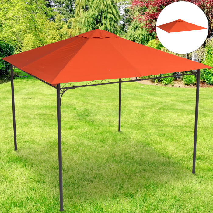  Acoperis de Schimb pentru Foisor 3x3m din Poliester Impermeabil Anti-UV, Portocaliu [2]