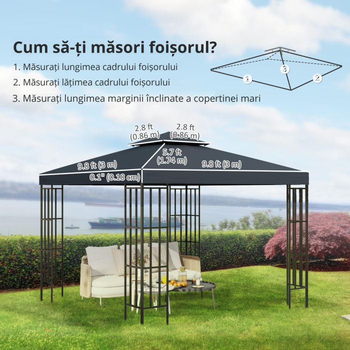  Acoperis de Schimb pentru Foisor 3x3m, Prelata [2]