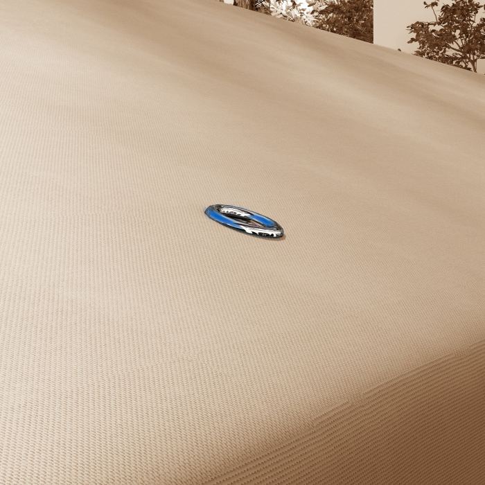  Acoperis pentru Foisor 3x3 m cu 2 Niveluri si 8 Gauri de Drenaj din Poliester Bej [8]