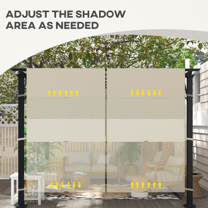  Acoperis pentru Foisor Pergola 3x3 m din Poliester cu Buzunare si Curele, 488x122 cm, culoare Kaki [7]