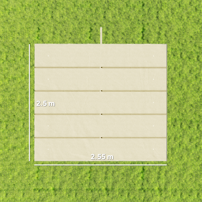  Acoperis pentru Gazebo Pergola cu 10 Orificii de Drenaj din Poliester, 250x255 cm, pentru Pergola 3x3m, Crem [3]