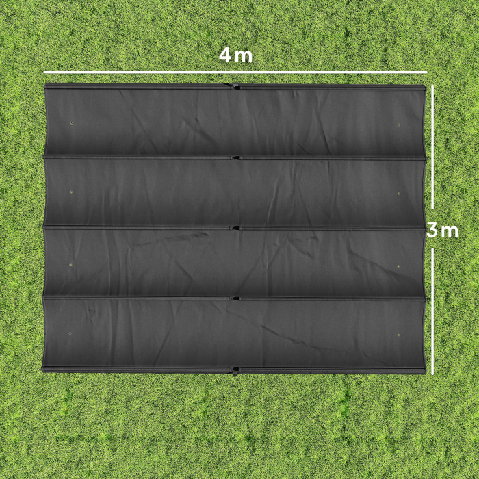  Acoperis pentru Pergola cu 8 Orificii pentru Drenaj, Husa de Schimb din Poliester Respirabil, Doar Acoperire, 392x350 cm, UV30+, pentru Pergola de Gradina 4x3m, Gri inchis [3]