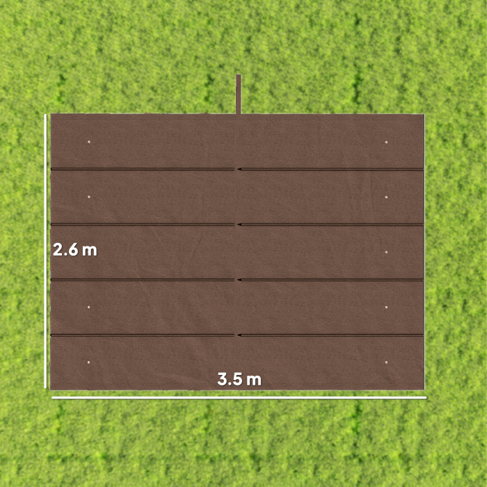 Acoperis pentru pergola gazebo 4x3 m din poliester respirabil, culoare cafeniu, cu 10 orificii de drenaj [3]