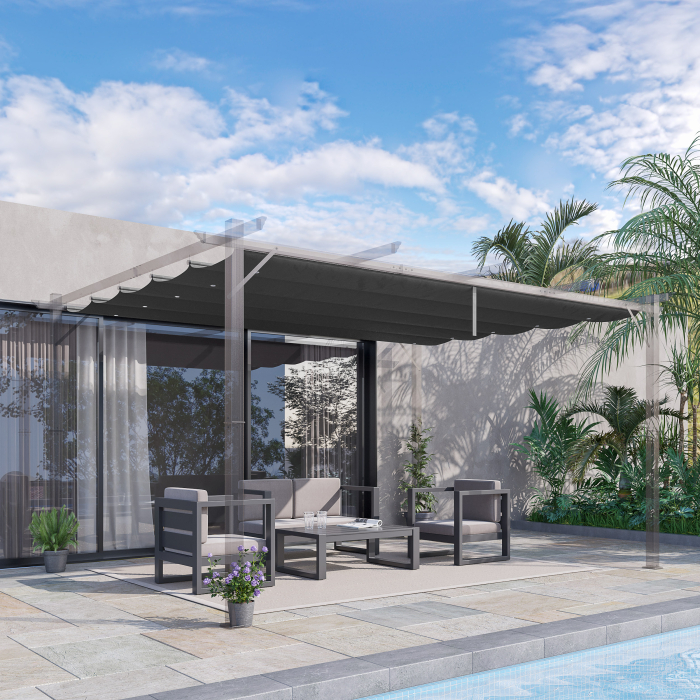  Acoperis Retractabil Pergola 4×3 m - Copertina Textila Rezerva [2]