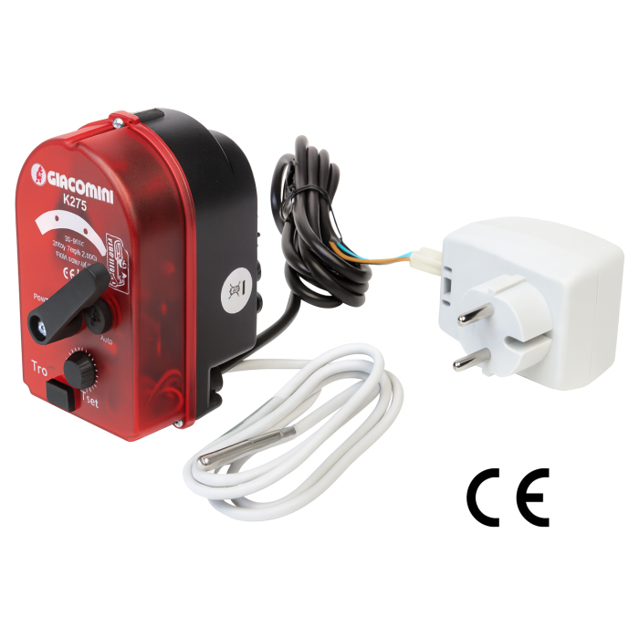 Actuator electric Giacomini K275Y002, 24V, cu regulator temperatura integrat, compatibil vane amestec cu 3 cai, pentru incalzire in pardoseala [1]