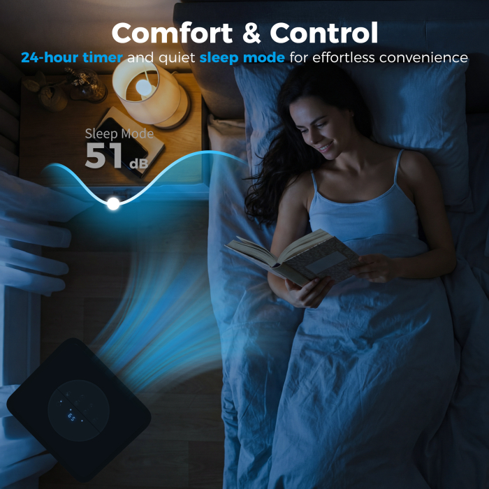  Aer conditionat portabil 750W cu 5 moduri si 2 viteze, din ABS si otel, 33x28x70,4 cm, alb [5]