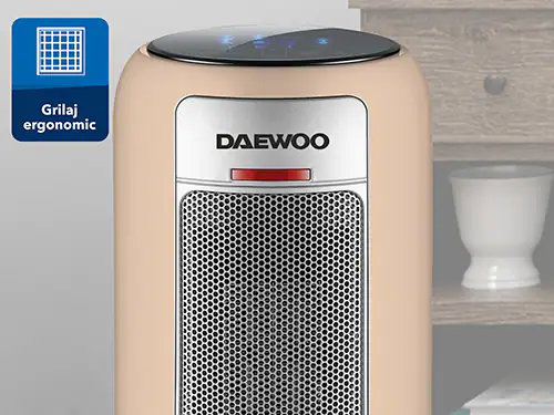 Aeroterma ceramica Daewoo DTH2200C, 2200 W, 2 trepte, 1.5 m, 25 cm, 48 cm, 23 cm, 2 kg, 1 elementi incalzire, Bej [11]