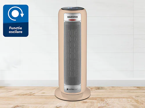 Aeroterma ceramica Daewoo DTH2200C, 2200 W, 2 trepte, 1.5 m, 25 cm, 48 cm, 23 cm, 2 kg, 1 elementi incalzire, Bej [10]