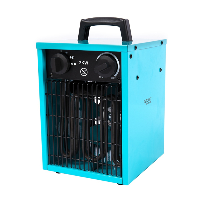 Aeroterma Electrica Industriala Detoolz DZ-EI110, 25/1000/2000W, Carcasa Metal, Elemente Otel Inoxidabil [8]