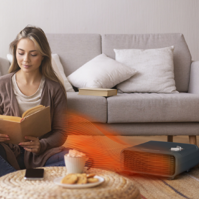 Aeroterma Rowenta SO5115, 2400 W, 2 trepte de putere, Functie Silence, Treapta de aer rece, Termostat mecanic, Negru [5]