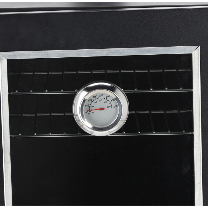 Afumatoare pentru gradina cu termometru si 3 gratare, 60x55x103 cm, negru [7]