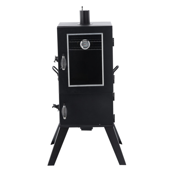 Afumatoare pentru gradina cu termometru si 3 gratare, 60x55x103 cm, negru [3]