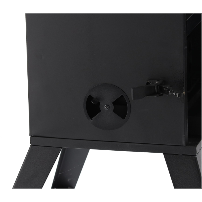 Afumatoare pentru gradina cu termometru si 3 gratare, 60x55x103 cm, negru [8]