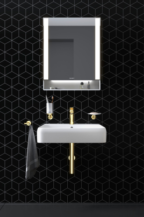 Agatatoare baie Duravit 0099303400, dubla Starck T, tip instalare pe perete, design modern, fixare sigura, auriu [6]