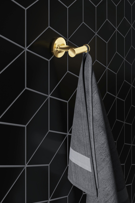 Agatatoare baie Duravit 0099303400, dubla Starck T, tip instalare pe perete, design modern, fixare sigura, auriu [3]