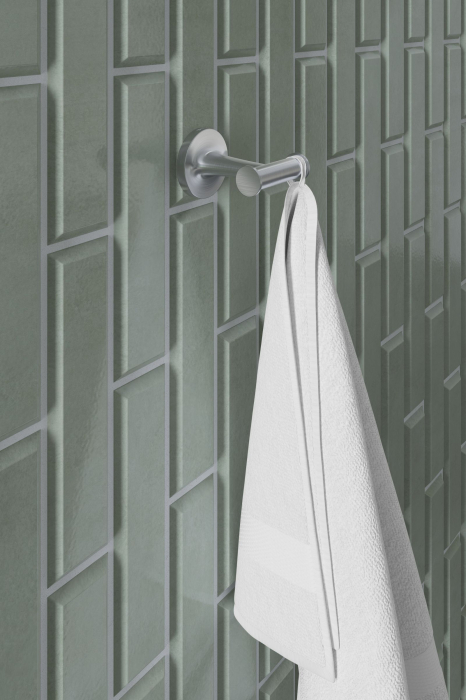 Agatatoare baie Duravit 0099307000, dubla Starck T, tip instalare pe perete, numar cuie 2, otel satinat [3]