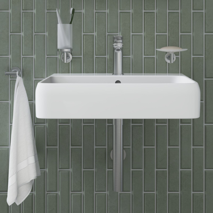Agatatoare baie Duravit 0099307000, dubla Starck T, tip instalare pe perete, numar cuie 2, otel satinat [4]