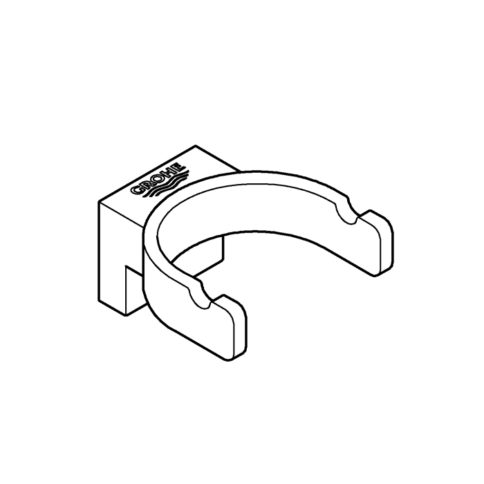 Agatatoare dubla Grohe 41049000, 58 mm, 56 mm, 2 cuie, 1 orificii instalare, pe perete, metal, elemente fixare, Crom [4]