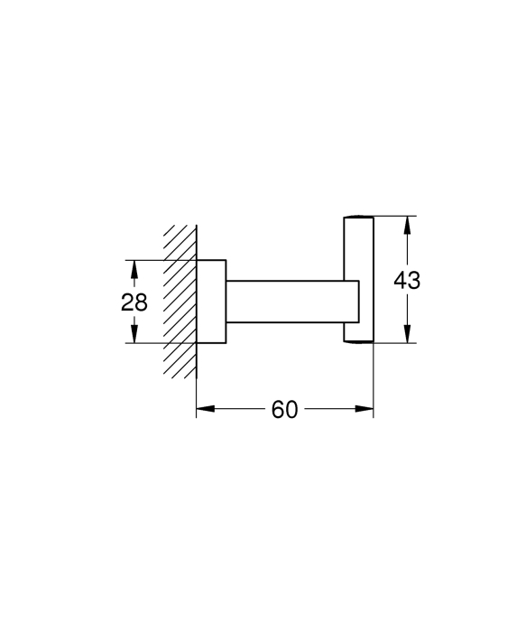 Agatatoare Grohe 40511AL1, Essentials Cube, pe perete, metal, mat, grafit [3]