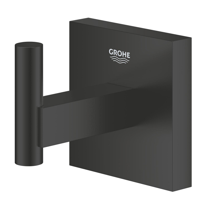 Agatatoare Grohe 409612430, 60 mm, 43 mm, 1 cuie, 2 orificii instalare, pe perete, metal, elemente fixare ascunse, Negru [2]