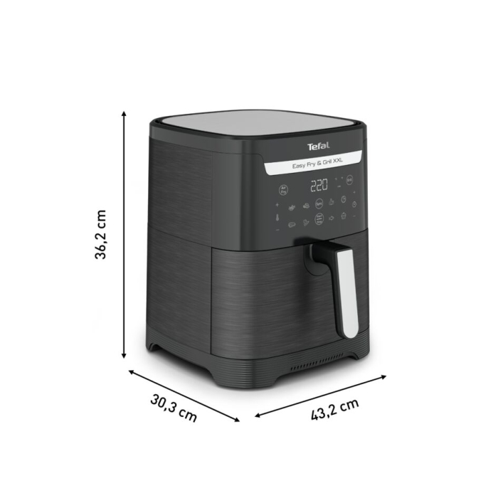 Air fryer 2 in 1 cu aer cald si gratar Tefal Easy Fry & Grill XXL EY801815 , 8 programe, 6.3 L, 2 zone de gatire, invelis antiaderent, negru [14]
