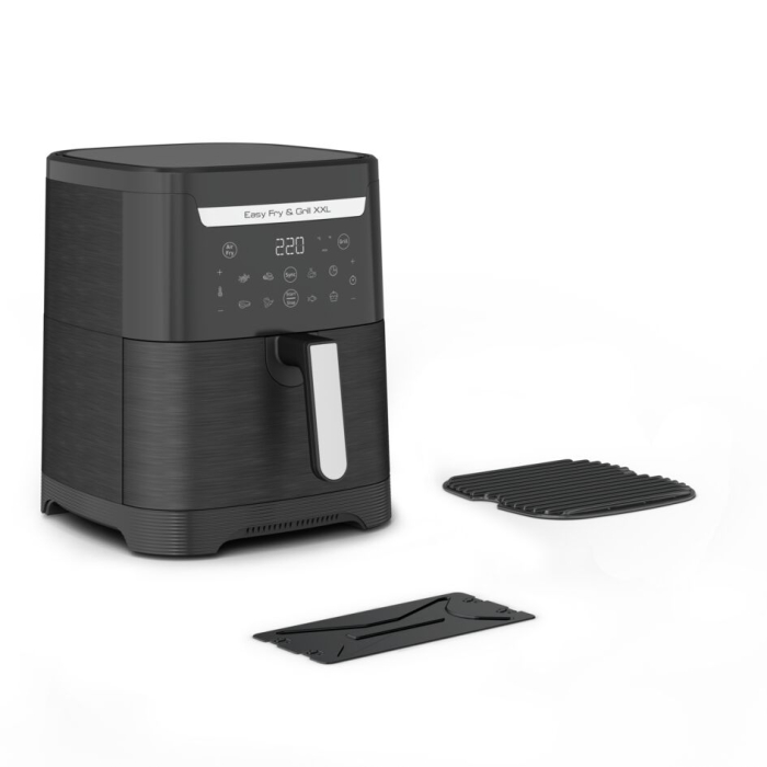 Air fryer 2 in 1 cu aer cald si gratar Tefal Easy Fry & Grill XXL EY801815 , 8 programe, 6.3 L, 2 zone de gatire, invelis antiaderent, negru [12]