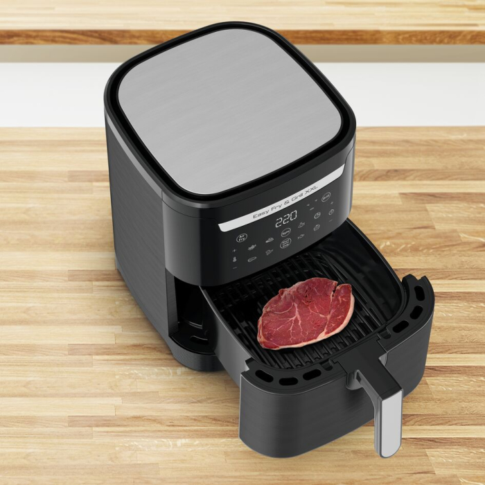 Air fryer 2 in 1 cu aer cald si gratar Tefal Easy Fry & Grill XXL EY801815 , 8 programe, 6.3 L, 2 zone de gatire, invelis antiaderent, negru [7]