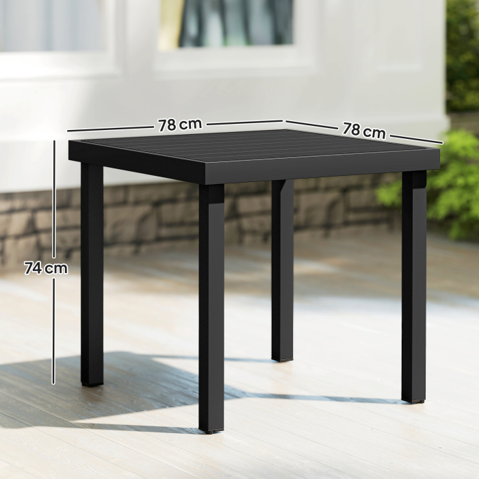  Aluminum Outdoor Patio Dining Table for 4 for Garden Lawn Backyard, Natural [3]