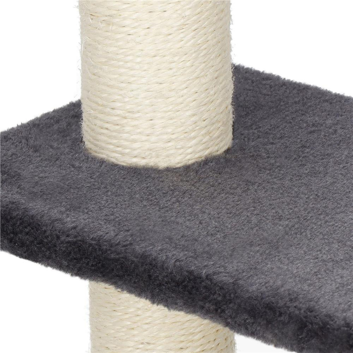 Ansamblu joaca pisici loc zgariat ascunzatoare culcus minge, 67 cm, stalpi sisal, crem [12]