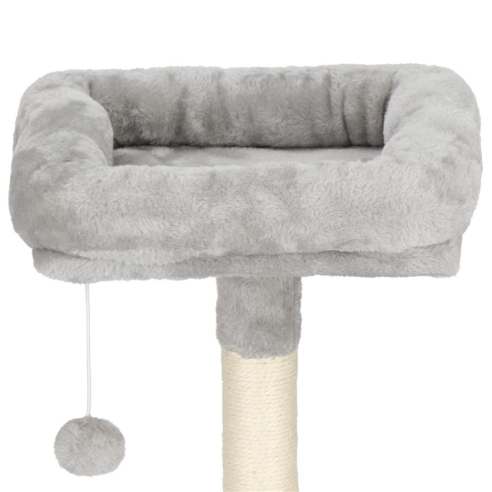 Ansamblu joaca pisici loc zgariat ascunzatoare culcus minge sfoara, 145 cm, stalpi sisal, gri [14]