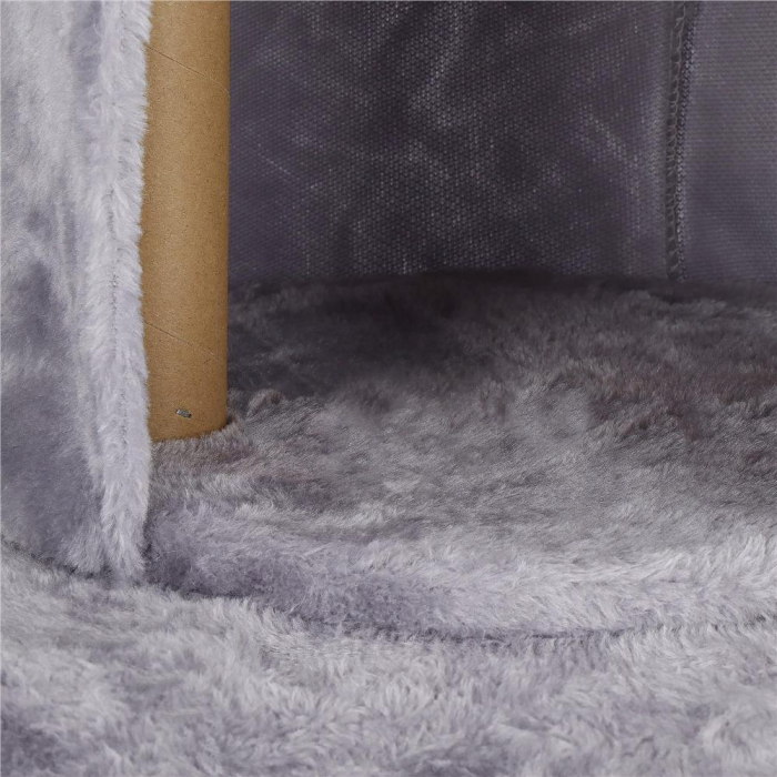 Ansamblu de joaca pentru pisici, cu loc pentru zgariat, ascuns, culcus, mingi, 127cm, gri [5]