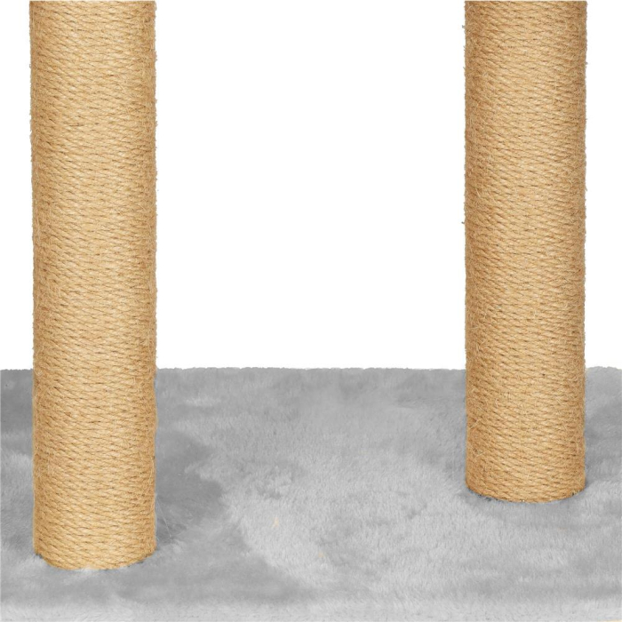 Ansamblu de joaca pentru pisici, cu loc pentru zgariat, ascuns, culcus, soricei, 136cm, gri [5]