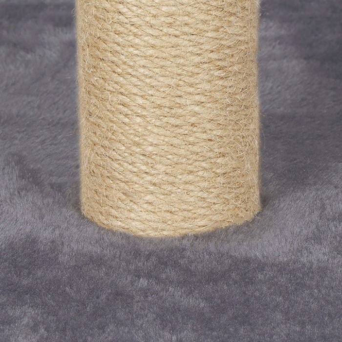 Ansamblu joaca pisici loc zgariat sfoara sisal stabil, 75 cm, design vertical, gri inchis [9]