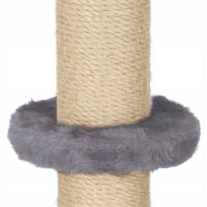 Ansamblu de joaca pentru pisici, cu loc pentru zgariat si sfoara, 75cm, gri inchis [2]
