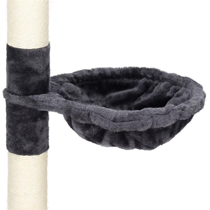 Ansamblu joaca pisici stalp catarat pana la tavan reglabil, 240-265 cm, stalpi sisal, gri inchis [3]