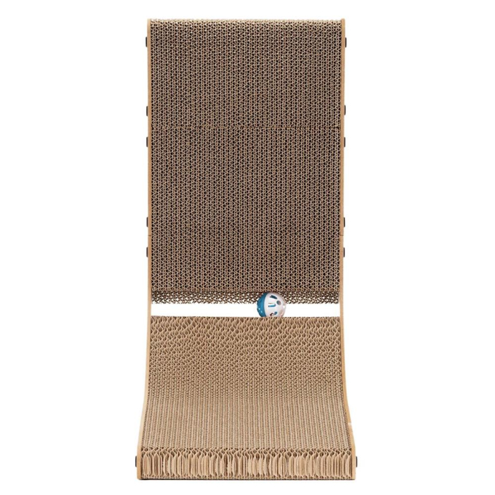 Ansamblu de zgariat pentru pisici cu bila si catnip, 25x40x50 cm, maro [6]