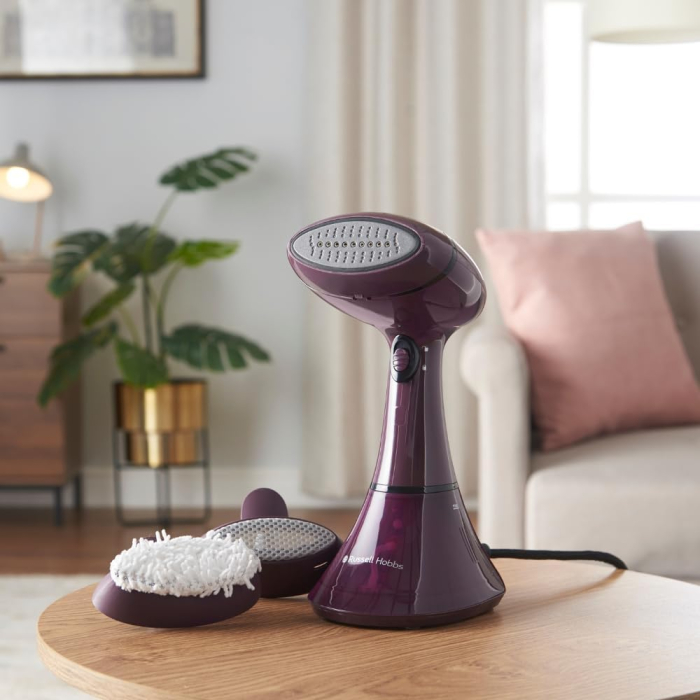 Aparat de aburit haine Russell Hobbs 27410-56 Steam Genie Colour Control, 1800W, 2 setari abur, antibacterian 99.9%, accesorii, Mov [6]