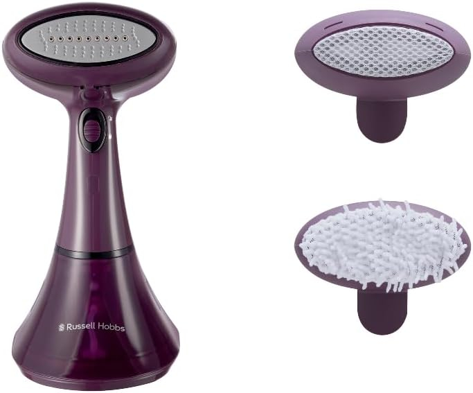 Aparat de aburit haine Russell Hobbs 27410-56 Steam Genie Colour Control, 1800W, 2 setari abur, antibacterian 99.9%, accesorii, Mov [9]
