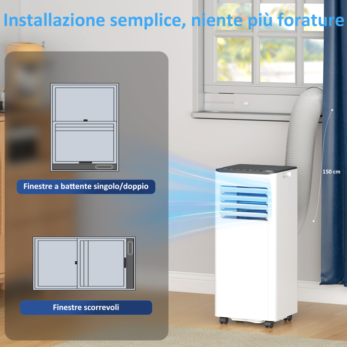  Aparat de aer conditionat portabil 7000 BTU: Racire, Dezumidificator, Ventilator, Mod Noapte. [4]