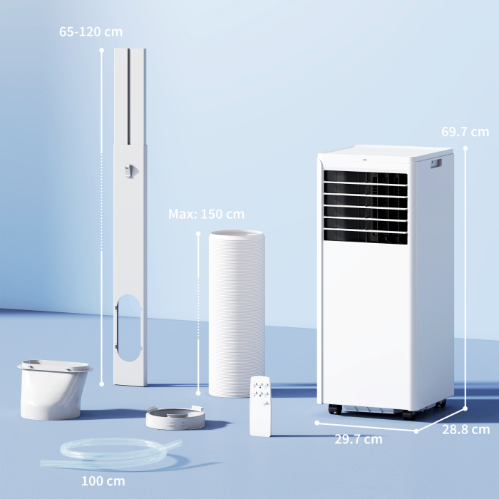  Aparat de Aer Conditionat Portabil 7000 BTU, Unitate 4-in-1 cu Racire, Dezumidificator, Ventilator, Mod Noapte [3]