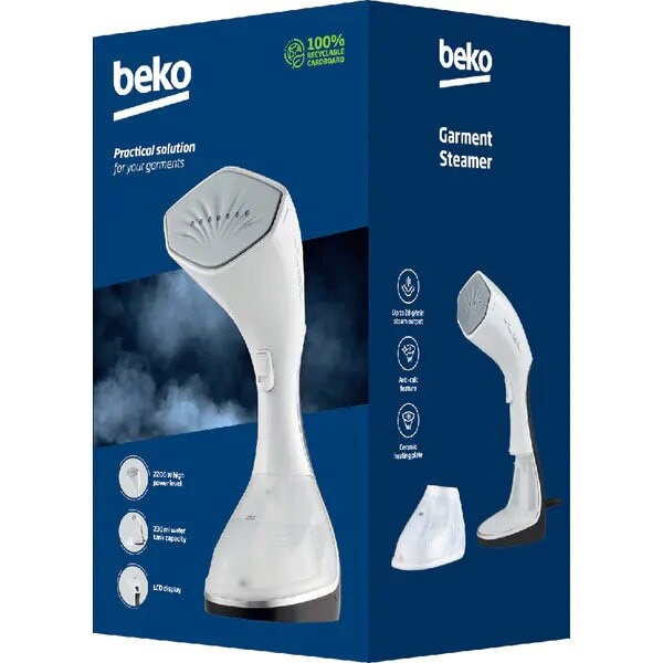 Aparat de Calcat Vertical BEKO STM6120W, 2200W, 25g/min, 230ml, talpa ceramica, Sistem Anti-Calcar, Display LCD, Recipient detasabil, AntiPicurare, Alb-Negru [2]