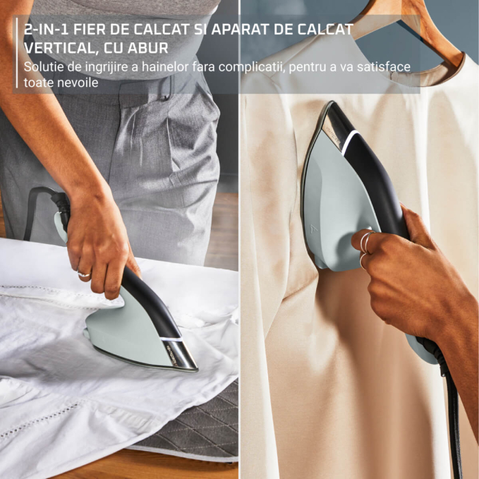 Aparat de calcat vertical cu abur 2 in 1 Tefal Duo Power JF4031E0, 1700W, jet de abur 180 g/min, abur variabil 25 g/min, 400 ml, talpa ceramica, o [6]