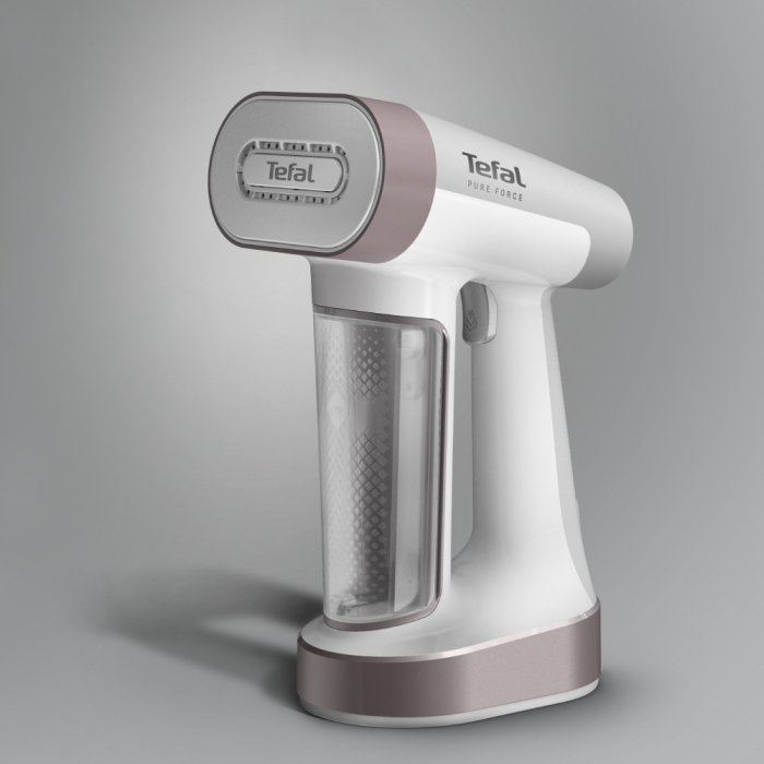 Aparat de calcat vertical cu abur 2 in 1 Tefal Pure Force DT8720E0, 1800W, jet abur 90 g/min, 4 trepte abur, mod Eco, alb & gri [3]