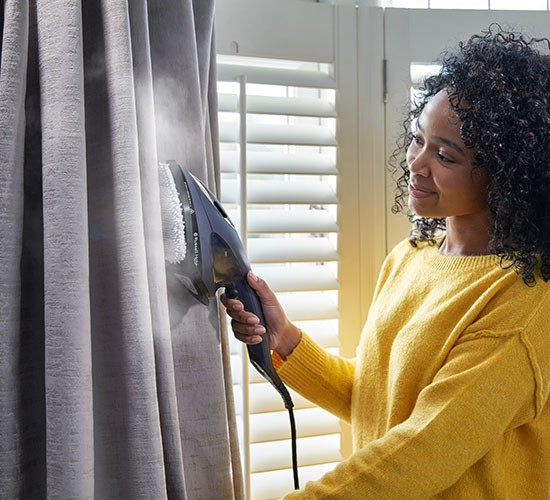 Aparat de calcat vertical cu abur Russell Hobbs Steam Genie 2 in 1, 1700W, talpa ceramica, rezervor 150ml, abur 20g/min, alb [8]