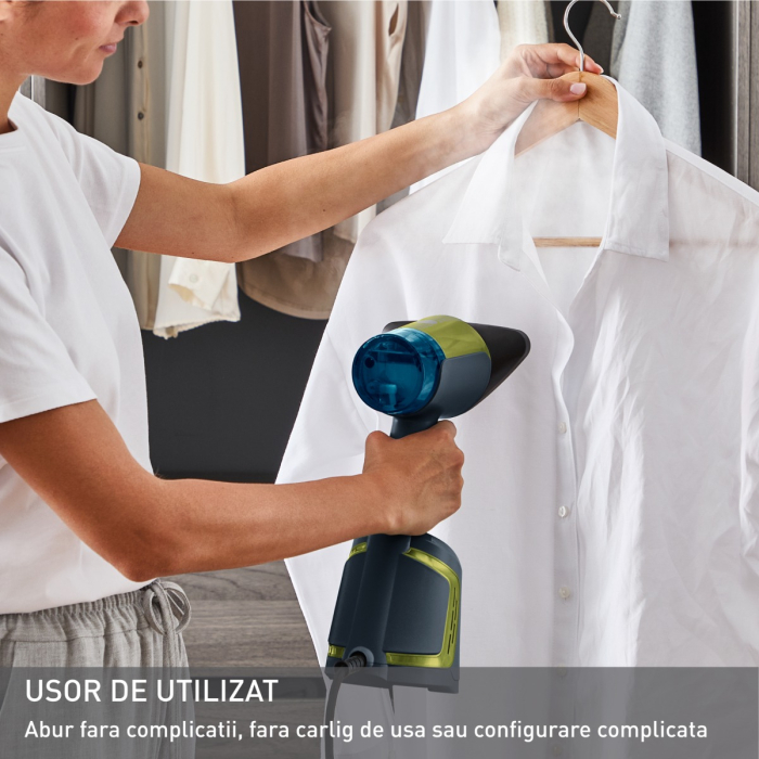 Aparat de calcat vertical cu abur Tefal AeroSteam DT9810F0, 1400W, functie de aspirare cu 3 niveluri, recipient apa detasabil 100 ml, autonomie 6  [6]