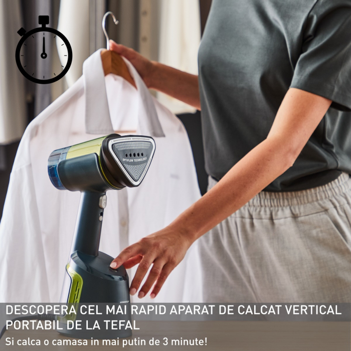 Aparat de calcat vertical cu abur Tefal AeroSteam DT9810F0, 1400W, functie de aspirare cu 3 niveluri, recipient apa detasabil 100 ml, autonomie 6  [8]